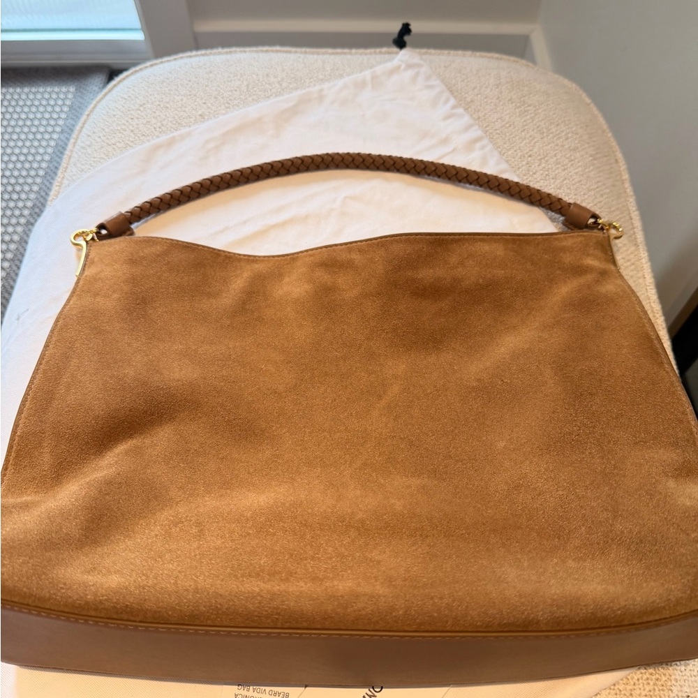 Veronica Beard Chestnut Suede Braided-Handle Shoulder Bag
New - Picture 3 of 6